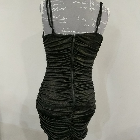 50% off Urban behavior black & gold ruched dress - Picture 2 of 4